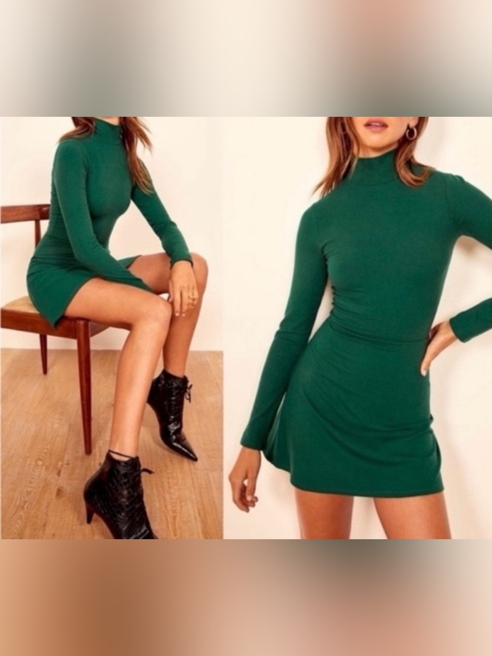 Reformation Maya Dress - Size L - green